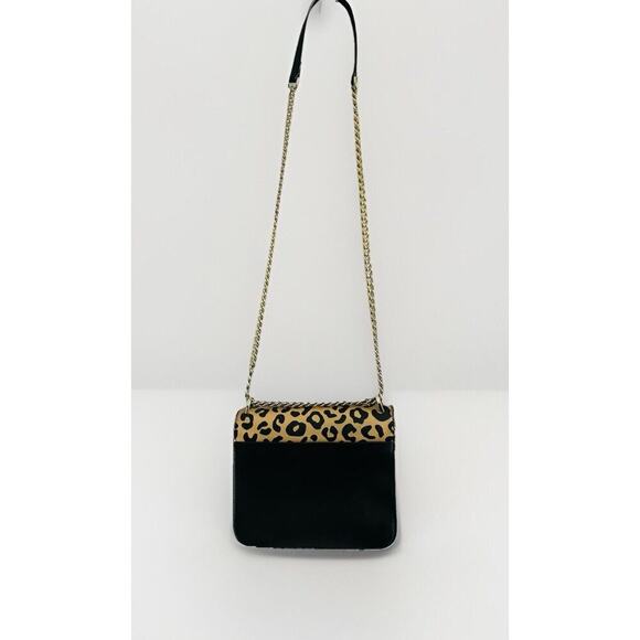 Kate Spade Leopard Print Leather Remi Flap Chain Crossbody Shoulder Bag Black - Picture 4 of 16